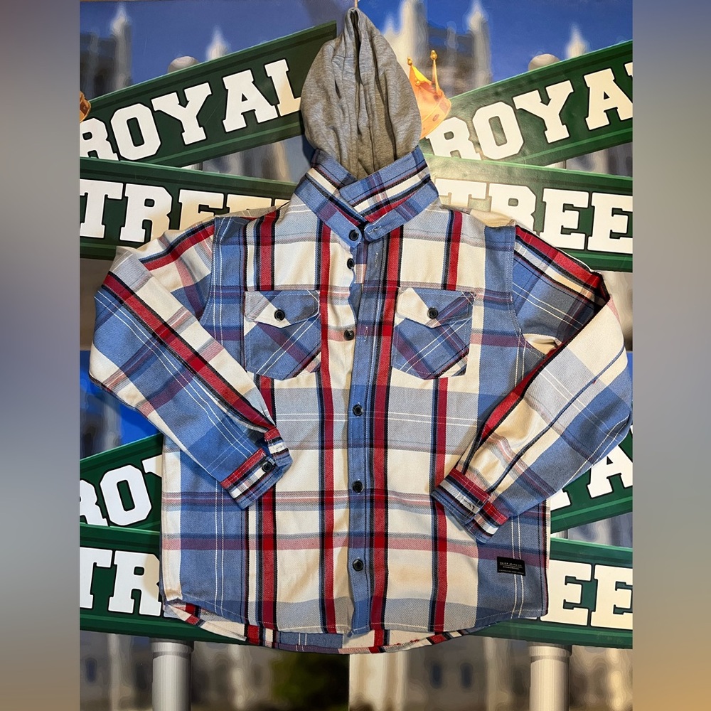 Plaid shirt hoodie